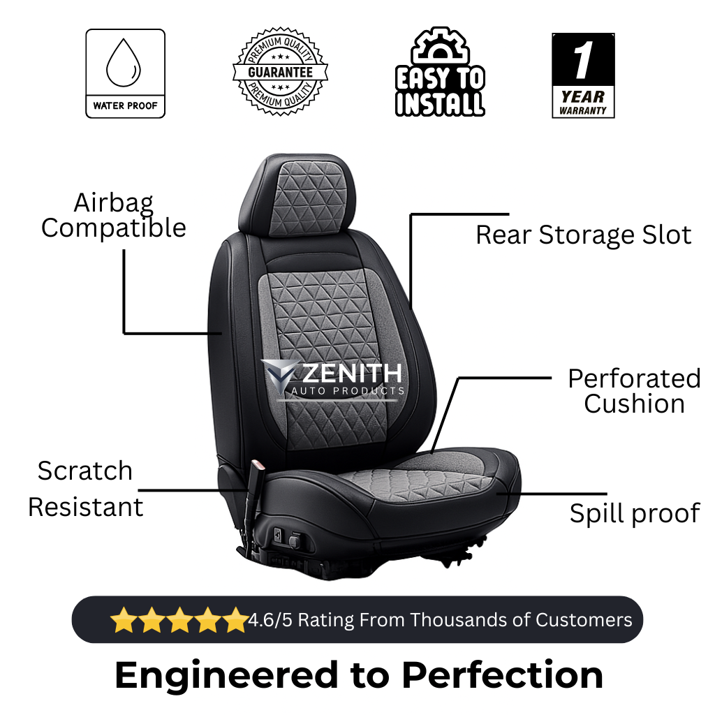 Zenith Auto Luxe Seat Covers™ Black & Gray