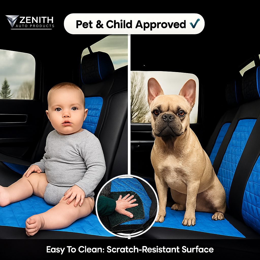 Zenith Auto Luxe Seat Covers™ Black & Blue