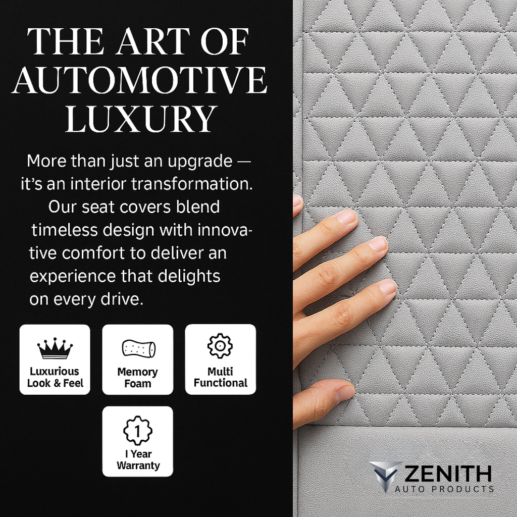 Zenith Auto Luxe Seat Covers™ Black & Gray