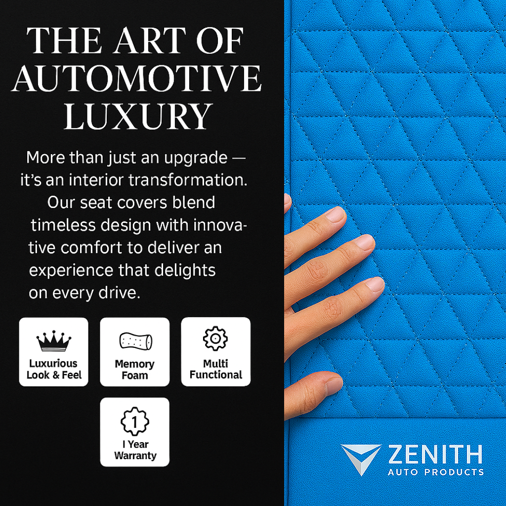 Zenith Auto Luxe Seat Covers™ Black & Blue