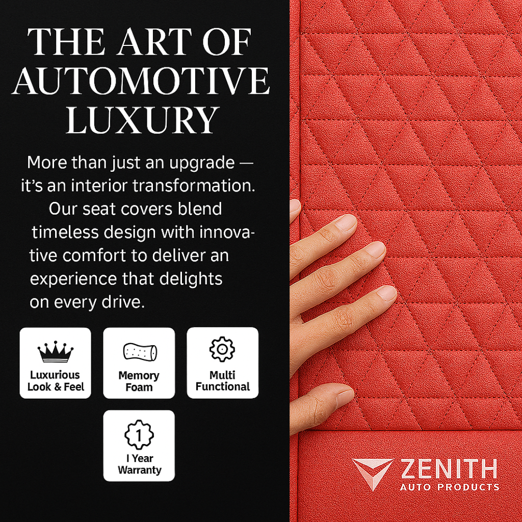 Zenith Auto Luxe Seat Covers™ Black & Red