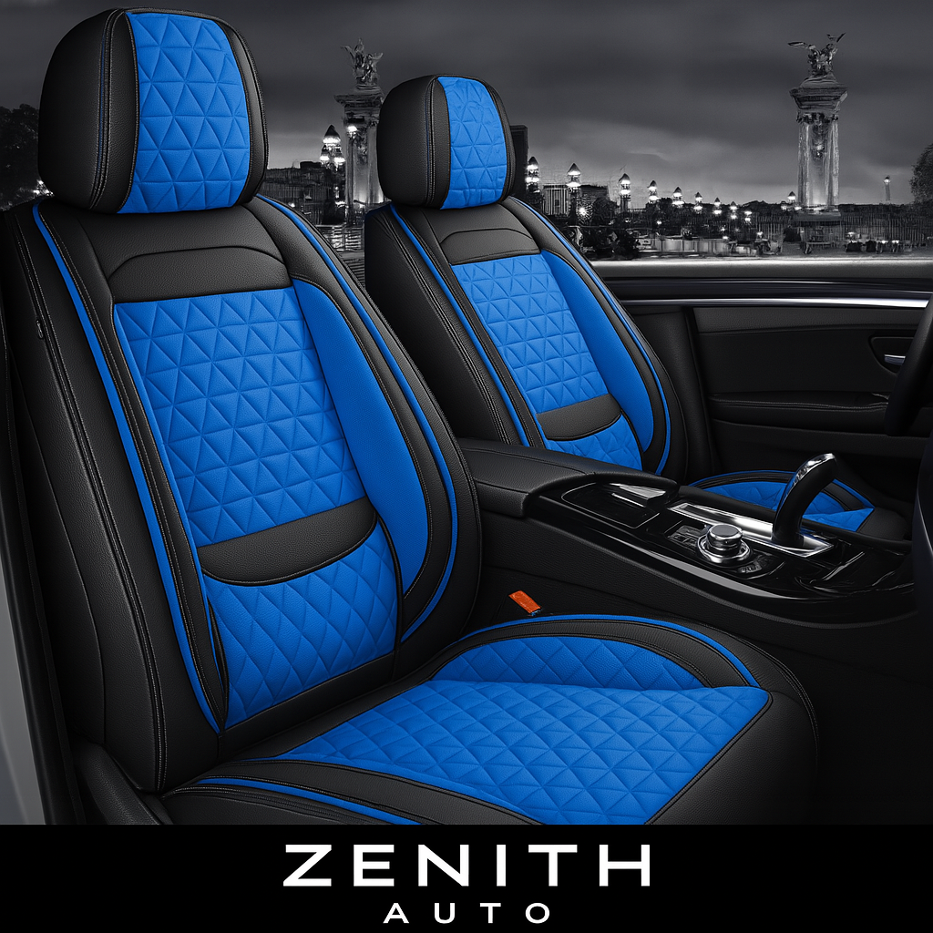 Zenith Auto Luxe Seat Covers™ Black & Blue