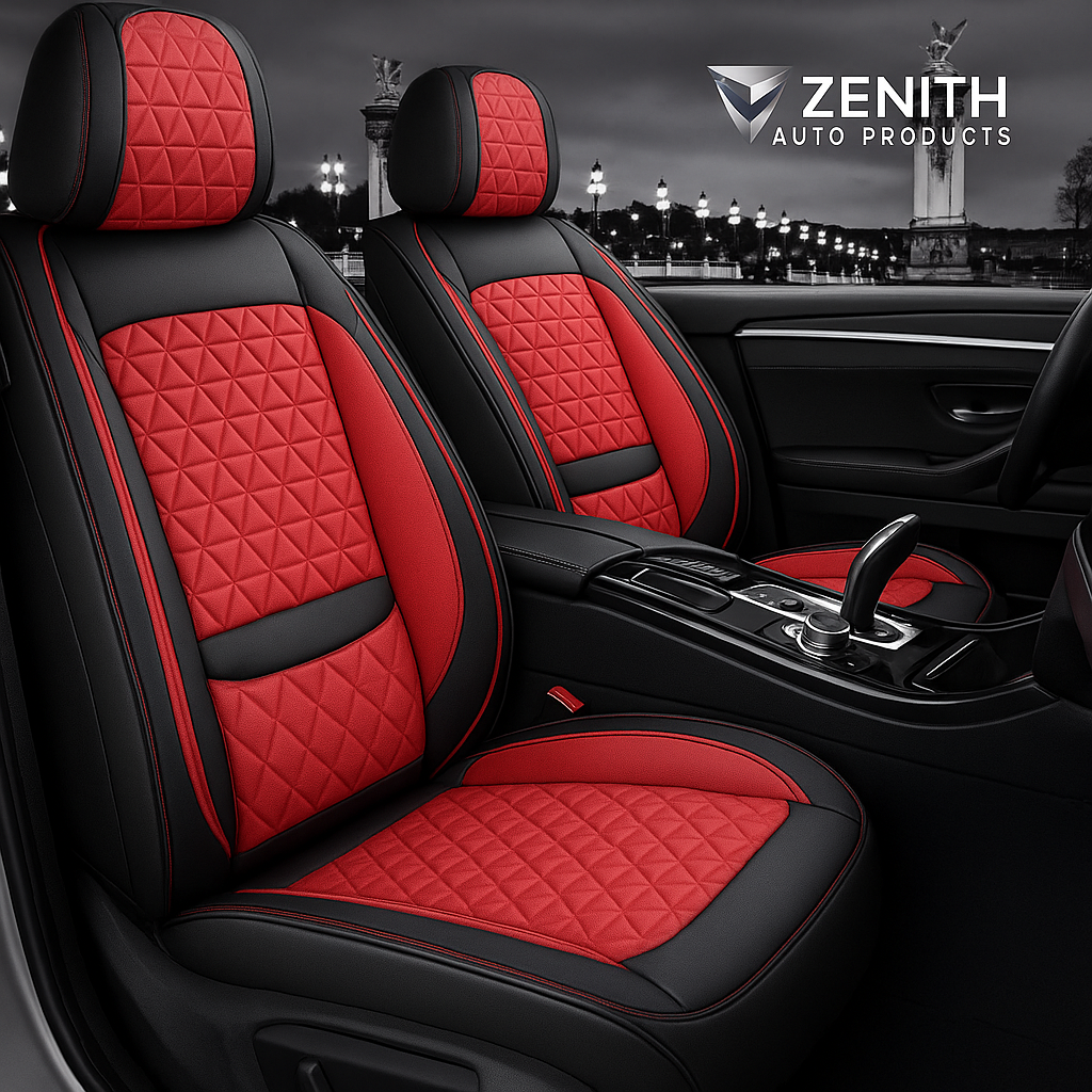 Zenith Auto Luxe Seat Covers™ Black & Red