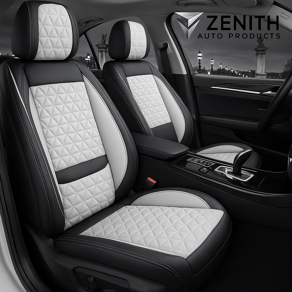 Zenith Auto Luxe Seat Covers™ Black & White