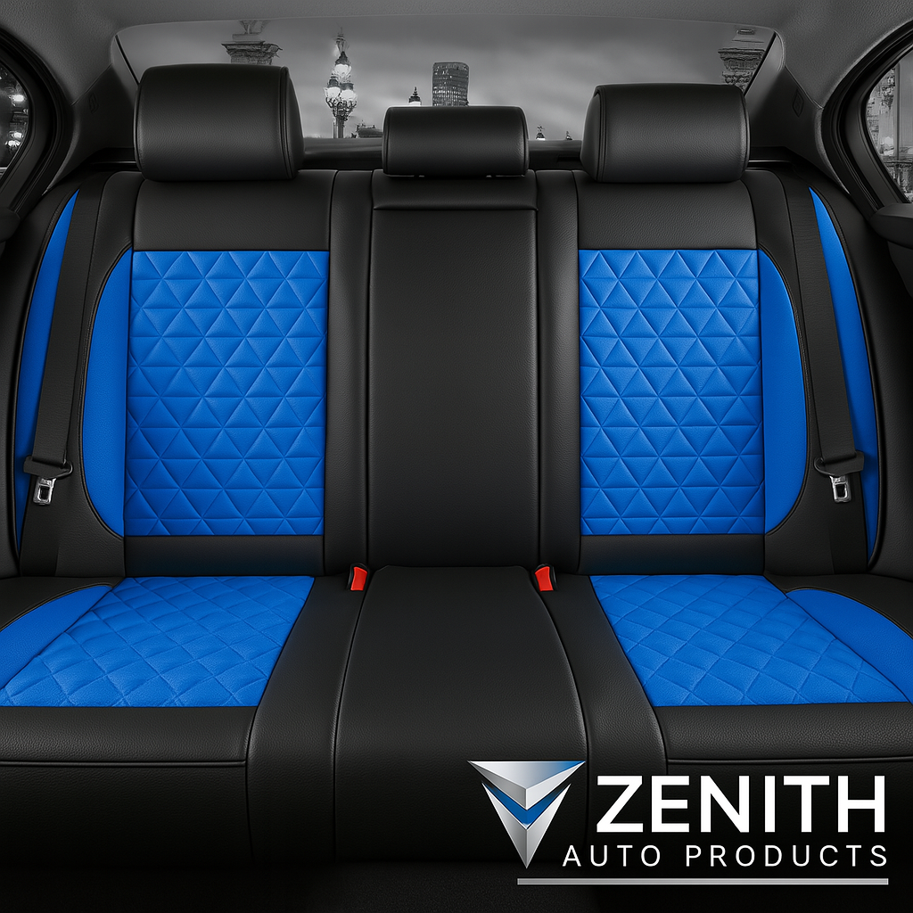 Zenith Auto Luxe Seat Covers™ Black & Blue