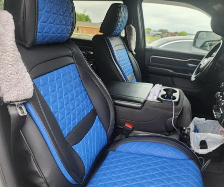Zenith Auto Luxe Seat Covers™ Black & Blue