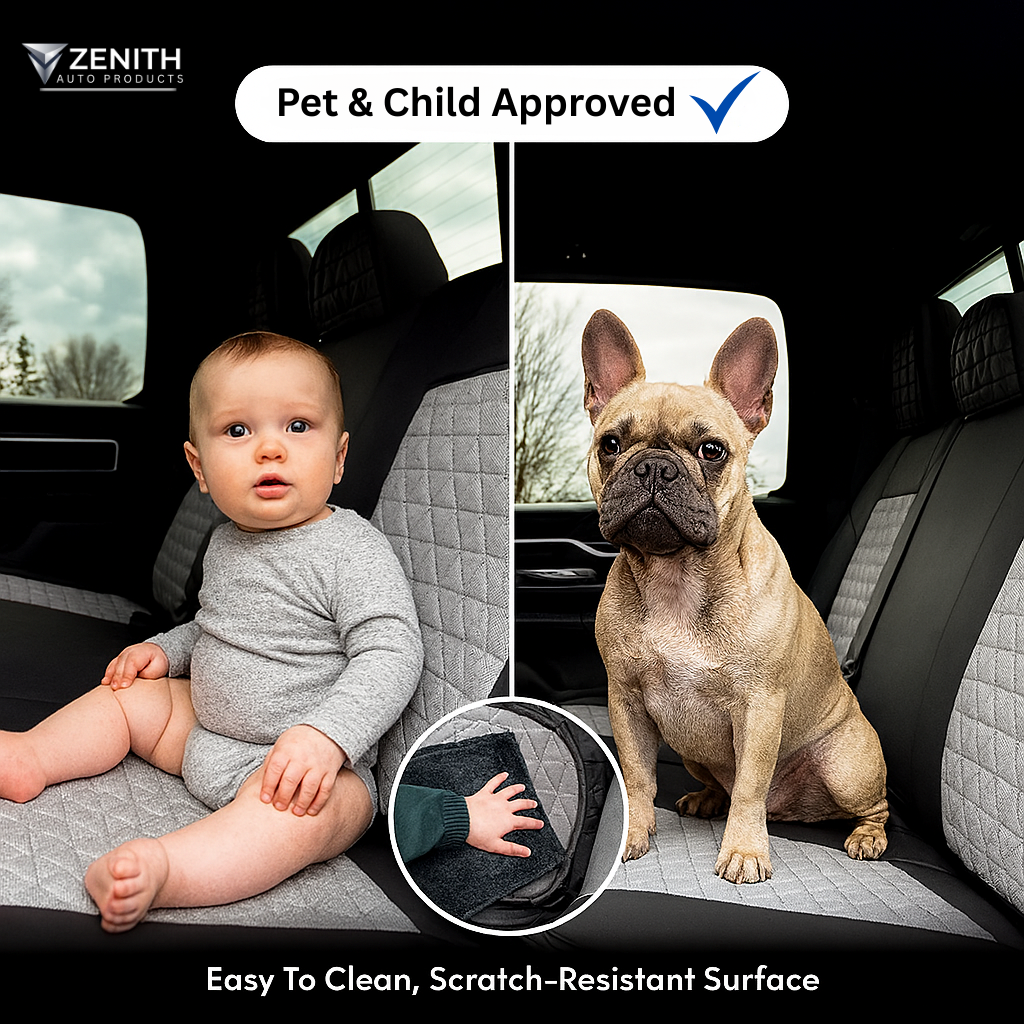 Zenith Auto Luxe Seat Covers™ Black & Gray